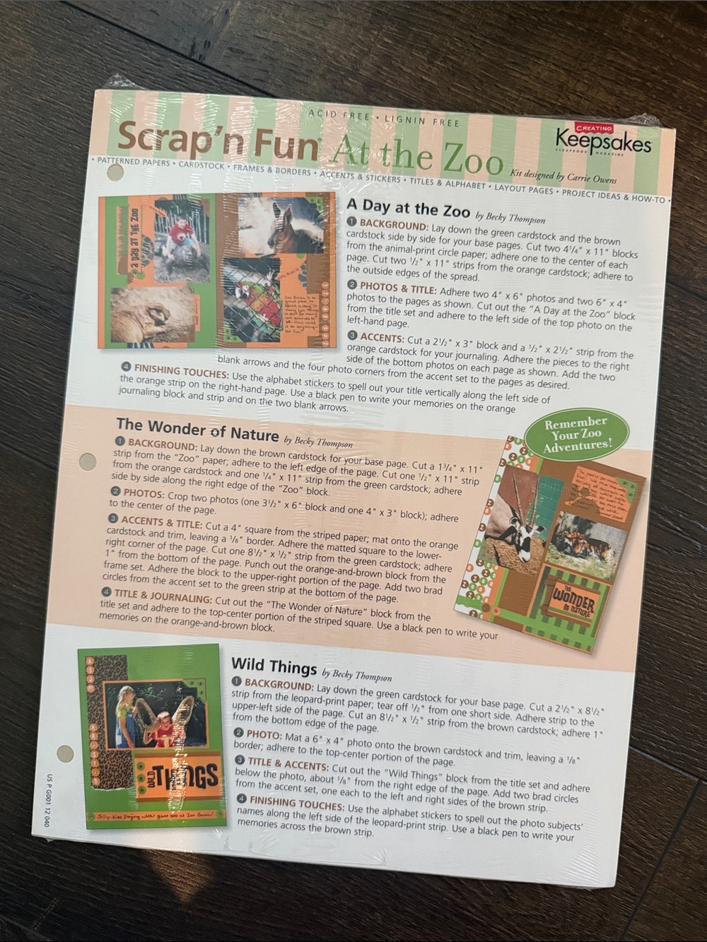 KEEPSAKE the Label Scrap'n Fun At the Zoo Reptile Craft Kit - Green & Peach